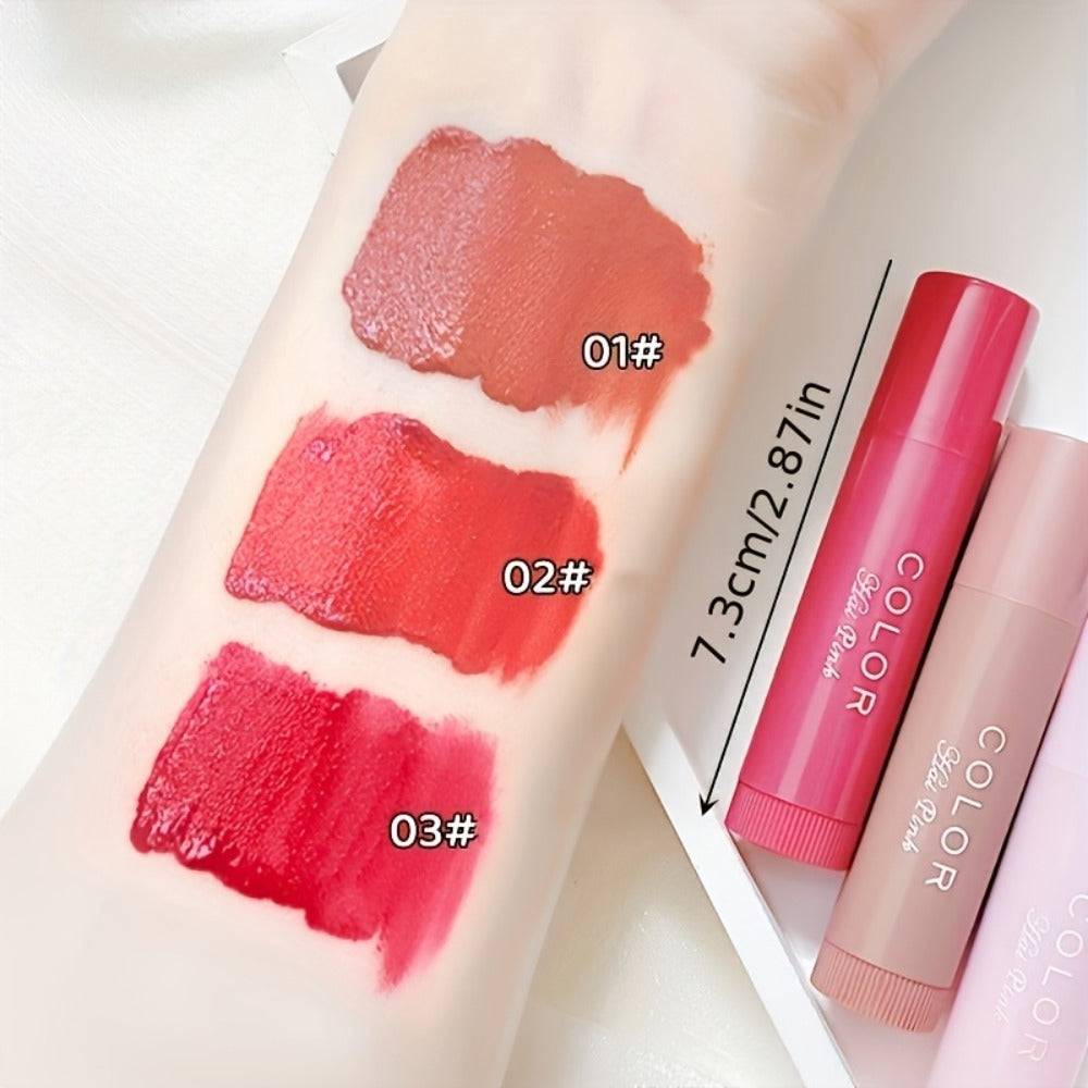 Moisturizing Lipstick Set 3pcs, Long-Lasting Hydrating Lip Color, Glossy Finish, Brightening Lip Liner Effect, Valentine's Day Gift for Women & Girls