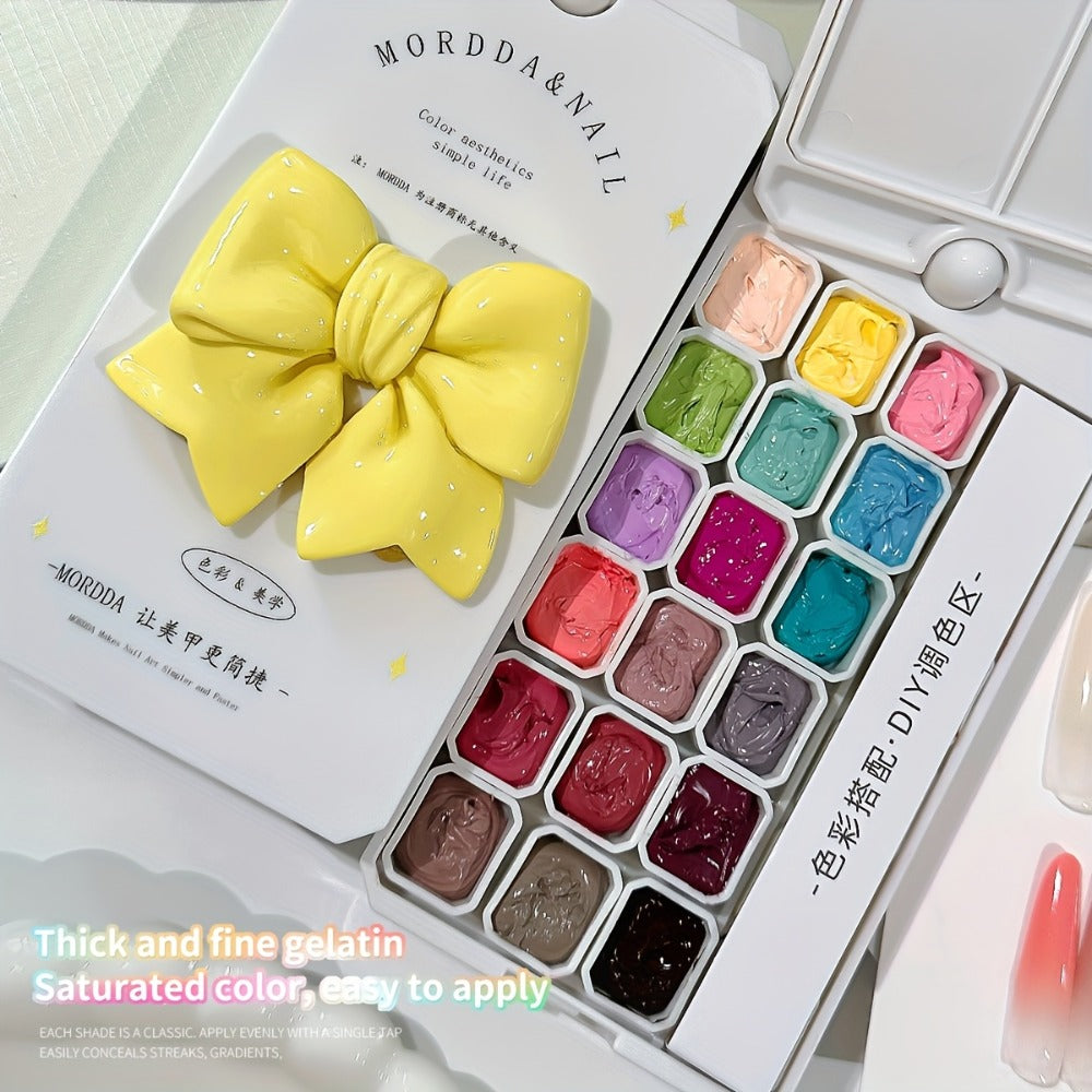 MORDDA Autumn/Winter New Popular Patting Gel Nail Art Set 18pcs, High Saturation Color Patting Gel PolishFor Fashion Salon Nail Design, Women's Nail Art Tools, Preferred Choice for Nail Enthusiasts
