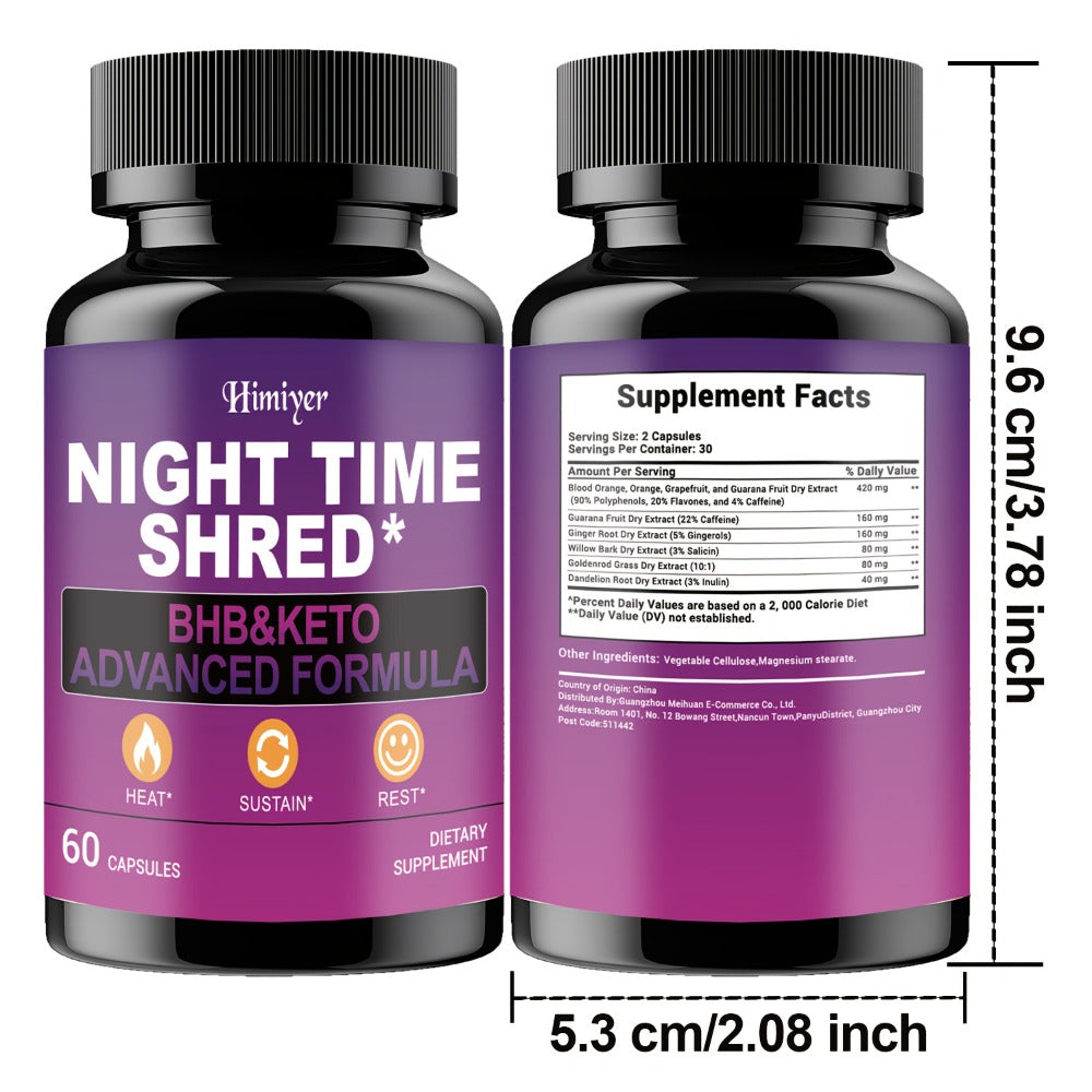 Buy 2 Get 1 Free - NIGHT TIME SHRED Mask - Contains 22% Caffeine, Goji Berries, And Dandelion Root Stems to Help Metabolism And Shape Your Ideal Body - Sleep, Stress, Antioxidants.