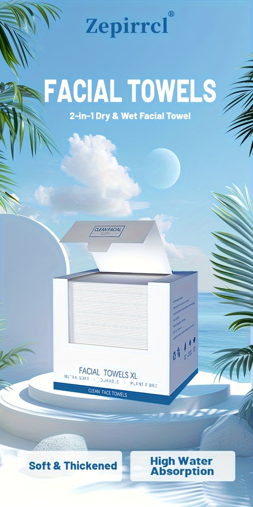 10.24*11.81inch 50/150pcs Disposable Facial Towels, Ultra-Soft, Unscented Cleansing Wipes for Skin Cleaning, Suitable for All Skin Types, Multi-Purpose Makeup Remover And Thick Cleansing Towels -- 50 Sheets Per Box.