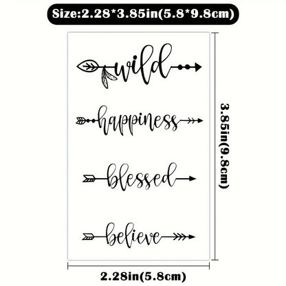 Temporary Tattoos Waterproof 30 Sheets Realistic Floral & Letter Designs, Fake Tattoo Stickers for Women Men Kids Body Art Face Neck Arm — Safe for All Skin Types