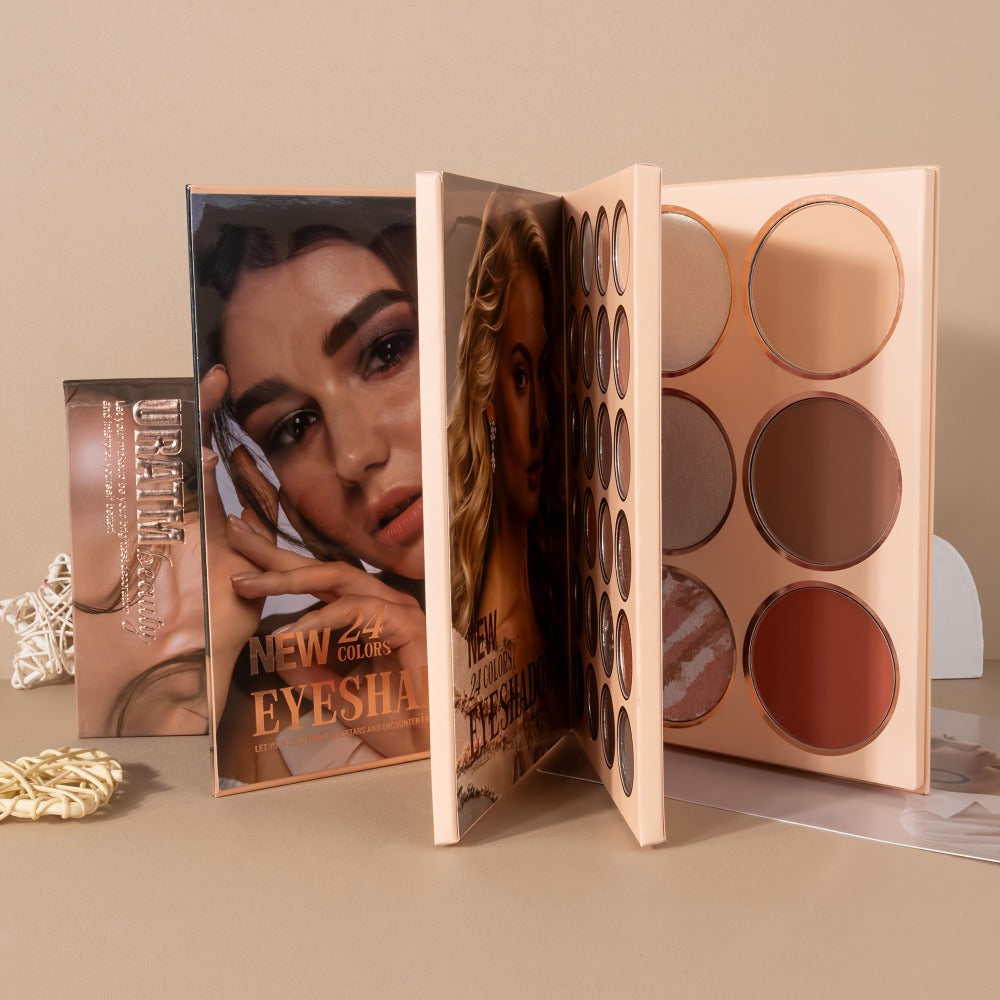 Three-layer Eyeshadow Blush Highlighter Loose Powder Integrated Palette, Book-style Folding Makeup Palette, Holiday Gift Makeup Palette
