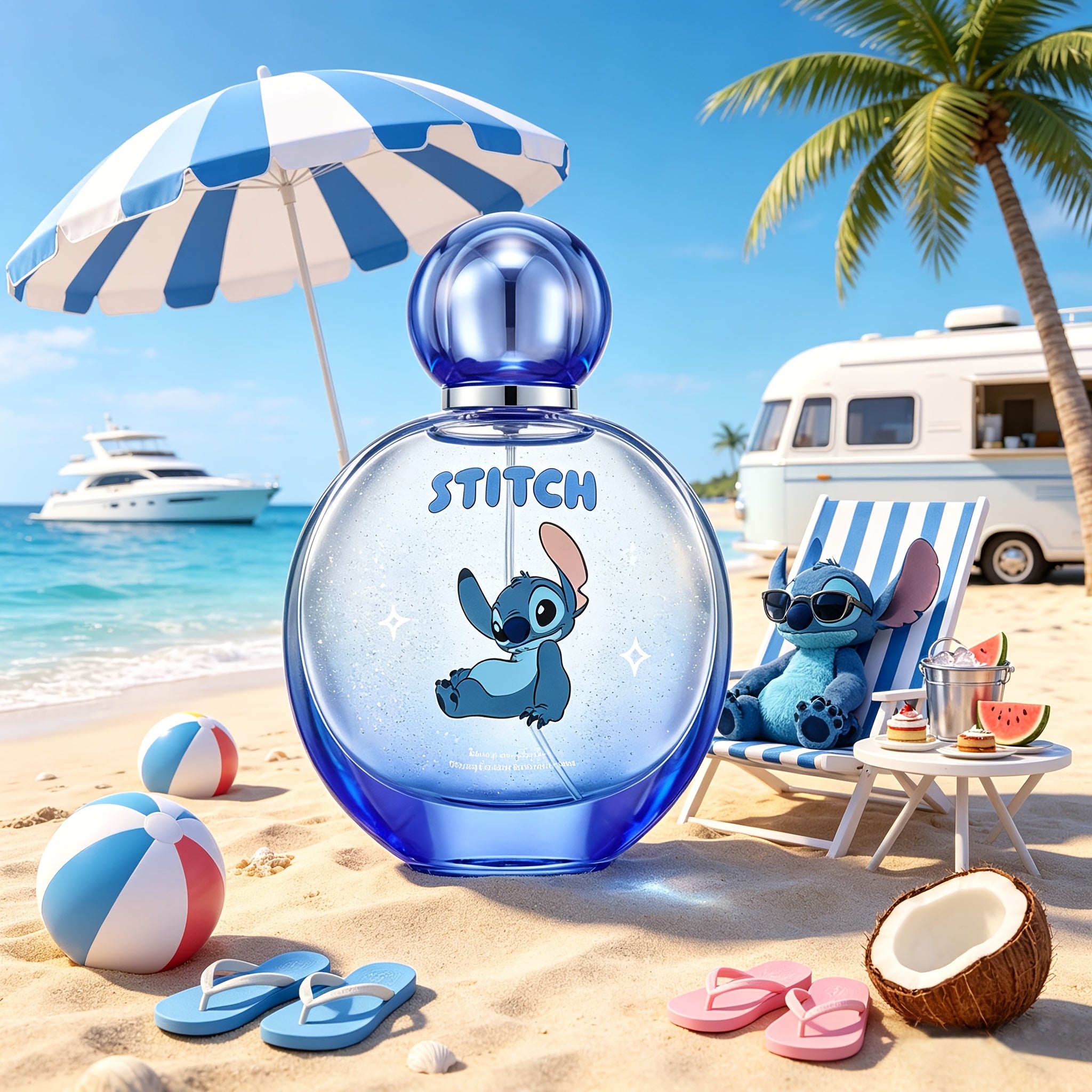 [Mother's Day] Disney Stitch and Angel Couple's Perfume Set, 1.69oz / 50ml Natural Extract Fragrance, Fresh and Sweet Floral Scent, 24-Hour Long-Lasting Fragrance, Men's and Women's Perfume, Best Women's Perfume Gift Set, Stitch Series Product, Perfect Mo