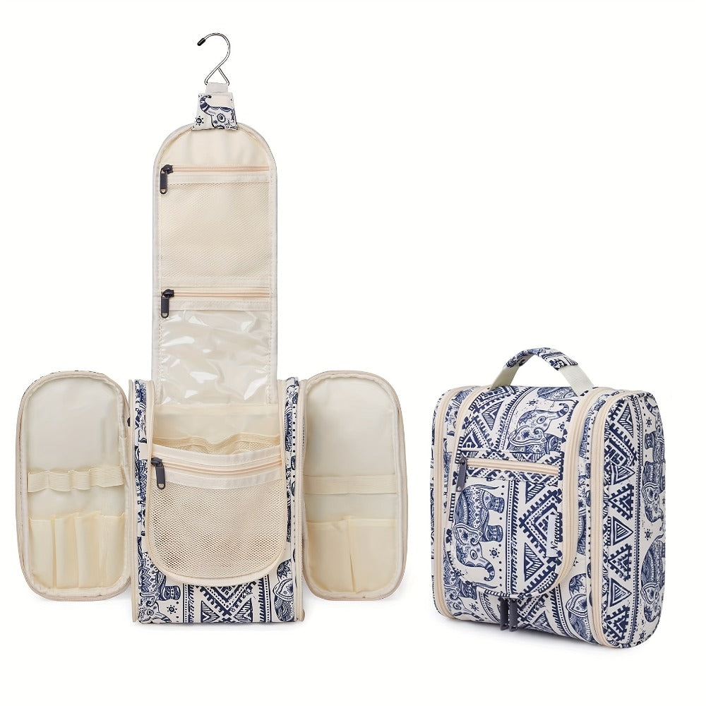 Hanging Toiletry Bag for Women Travel Makeup Bag Multi-Compartment Cosmetic Organizer with Hook Large Capacity Waterproof Toiletry Pouch for Travel Cruise Gym