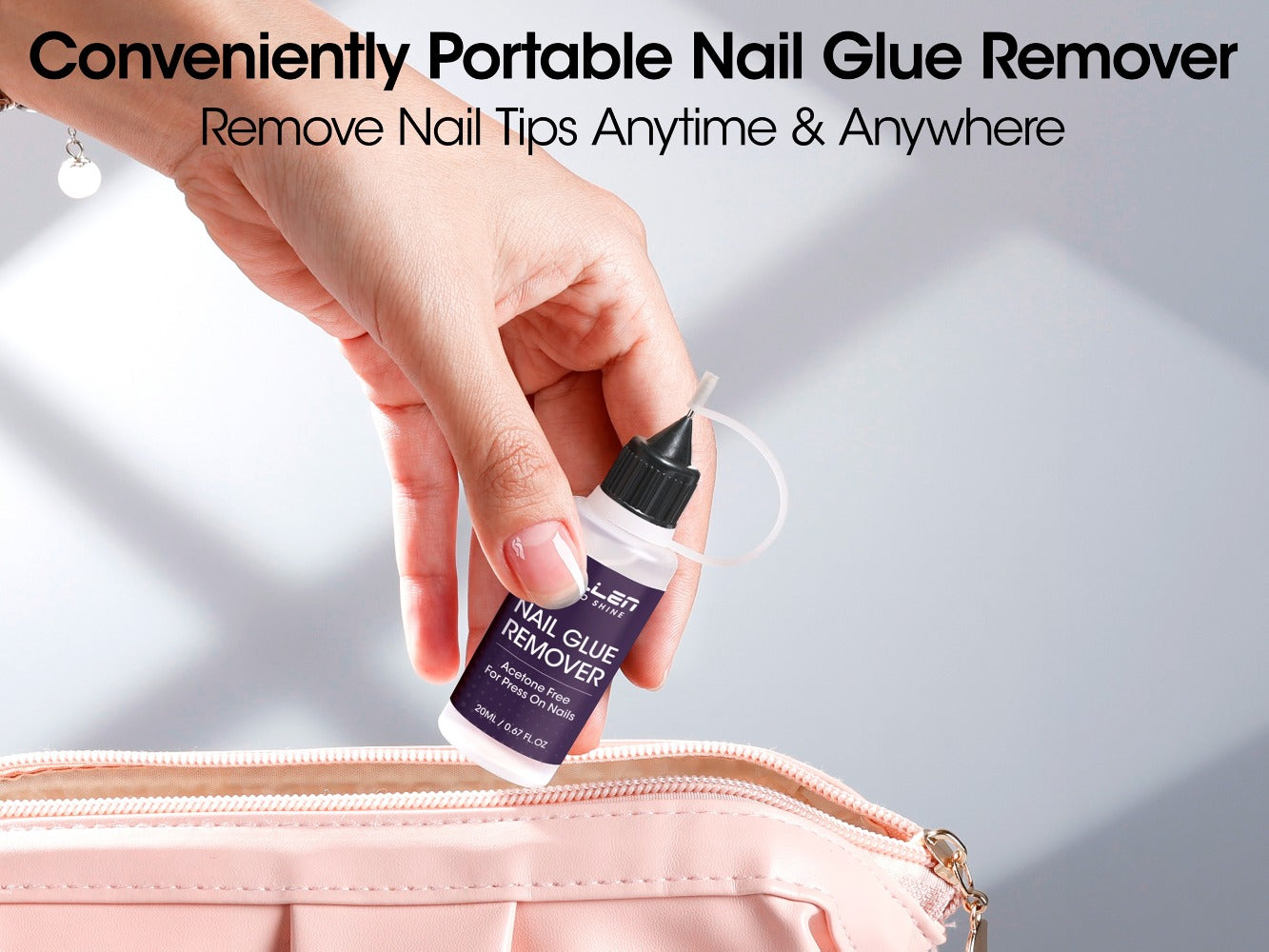 Nail Glue Remover 20ml with Precision Needle Applicator - Acetone Free Non-Irritating Formula for Press On Nails Gel X & Nail Tips - Fast Acting No-Mess Fake Nail Glue Remover for Women
