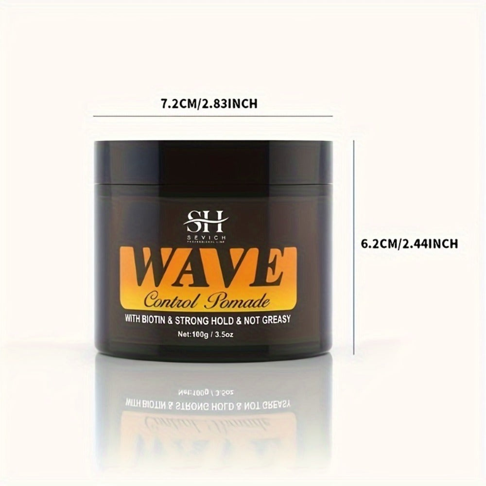 360 Wave Pomade for Men — Strong Hold Hair Styling with Silky Shine & Layered Wave Control, Glycerin Formula, 4-Piece or 5-Piece Set with Silky Durag & Wave Brush, 100g