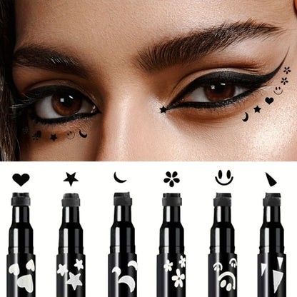 Eyeliner Pen Set 6pcs Waterproof Smudge-Proof Double-Ended Liquid Eyeliner Kit - Oil-Proof Long-Lasting Precision Eye Liner Pencil for Women Holiday Gift