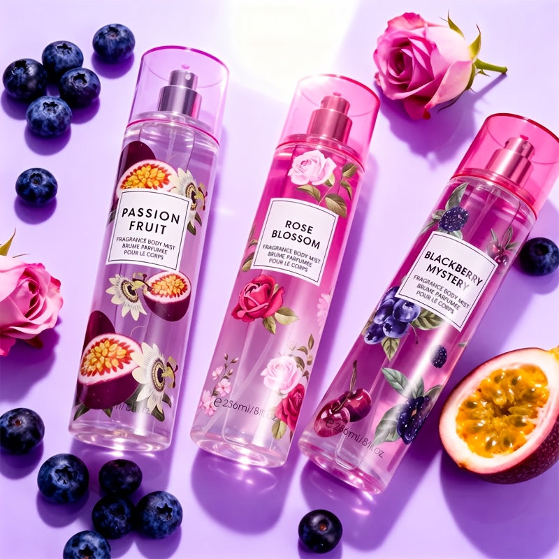2pcs Body & Hair Fragrance Mist for Women | Long-Lasting Perfume Spray, Perfect for Dating, Daily Life, Parties and Gift Giving, 8 Different Fruity Fragrances - 8 Fl Oz/ Bottle