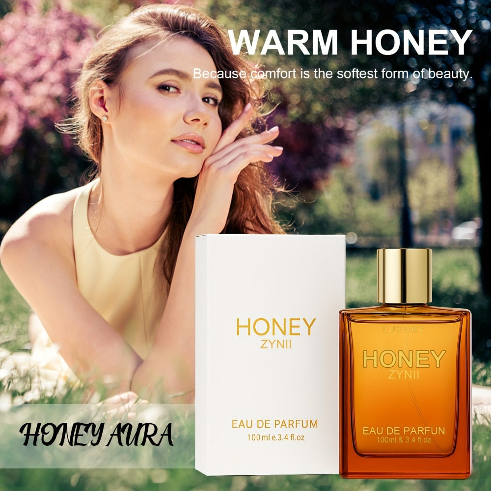 Unisex Honey Agarwood Perfume Long-Lasting Arabic Cologne Vanilla Bergamot Patchouli Vegan Ethically Made Luxury Fragrance Gift Amber Nectar Liquid Golden