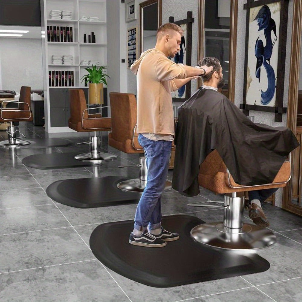 Omysalon Salon Mat for Hair Stylist, Thick Barber Chair Mats with Round Cutout Hair Salon Mats for Hairdresser Standing, Barbershop Beauty Spa Hairdressing Equipment, a Comfortable Gift for Hairdressers