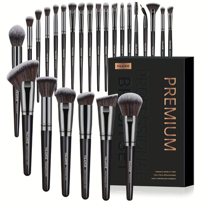 Makeup Brush Set 25-Piece Professional - Soft Fluffy Foundation Blush Eyeshadow Brushes for Beginners, Travel Portable with Gift Box