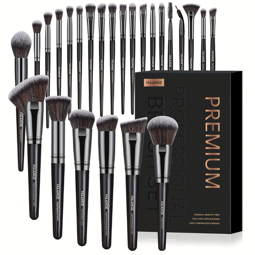 Makeup Brush Set 25-Piece Professional - Soft Fluffy Foundation Blush Eyeshadow Brushes for Beginners, Travel Portable with Gift Box
