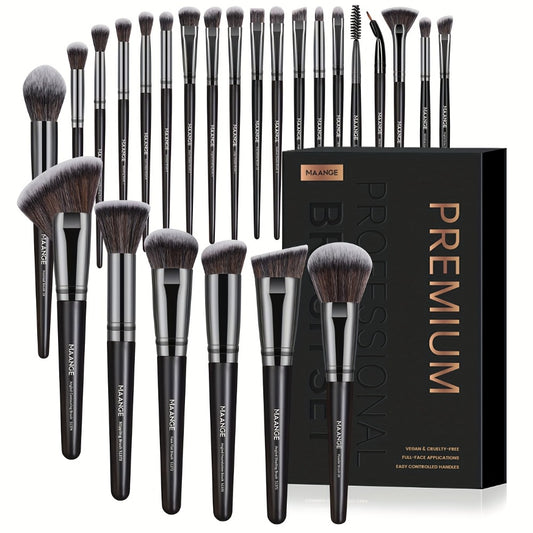 Makeup Brush Set 25-Piece Professional - Soft Fluffy Foundation Blush Eyeshadow Brushes for Beginners, Travel Portable with Gift Box