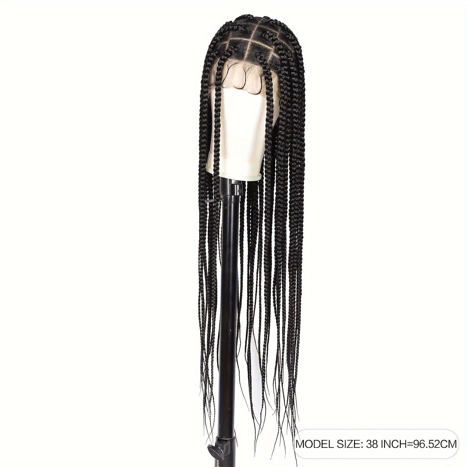 Full Lace Hand-Crafted Lace Front Wig Majestic Extra-Long Tail Curly Braids Lace Frontal Braided Wigs Curly Braids Wig with for Women