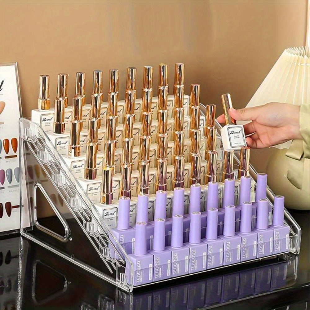 [Nail Polish Display Stand] 4th/7th Floor 1pc Acrylic Formaldehyde-Free Nail Polish Display Stand Organizer for Studio, Gel Polish Holder, Makeup Display Shelf, No Electricity or Battery Needed