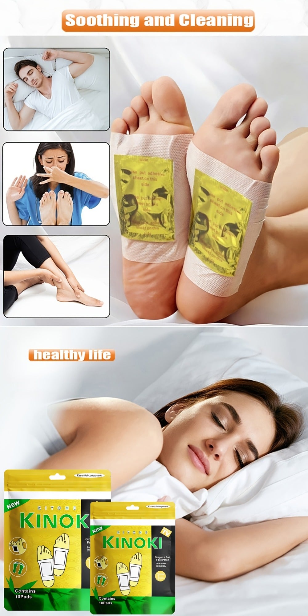 30 Golden Deep Cleaning And Care Foot Pads, Natural Moisturizing Non-alcoholic Foot Pads, Natural Bamboo Vinegar Ginger Powder Plant Ingredients, Foot Massage Pads After Foot Bath - Portable Foot Scrubbing And Care For Home And Office Use