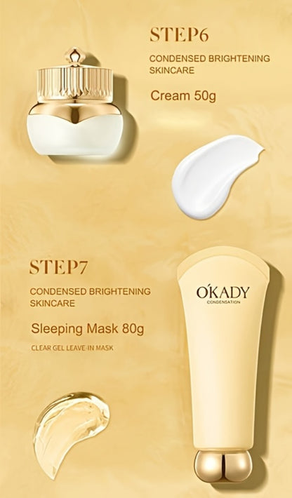 Ginseng Skincare Set 9-Piece OKADY Anti-Aging Alcohol-Free Hypoallergenic Cleansing Purifying Quick Absorbing Facial Skincare Kit Gift for Women Mom Girlfriend