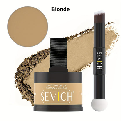 Hairline Powder Root Touch-Up Kit Waterproof Hair Shadow 4g + 4g Refill & Brush - Instant Grey Hair Concealer, Natural Eyebrow Powder for Men & Women, Long-Lasting Travel-Size Natural Finish