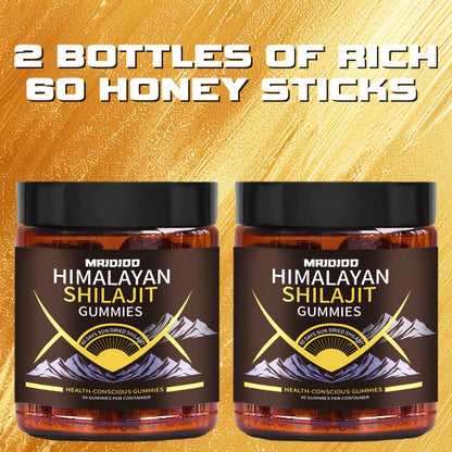 Himalayan Shilajit Gummies with Manuka Honey, Fulvic & Humic Acids, Sucrose-Free Natural Formula for Energy, Stamina, Testosterone & Cognitive Support for Men & Women