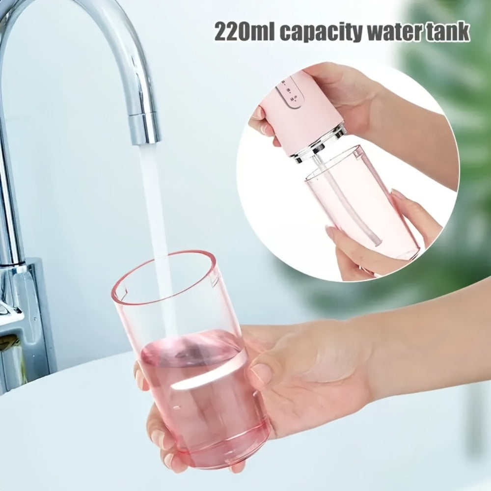 Water Flosser Electric Oral Irrigator with Precision Pressure Control, 360° Rotating Nozzle, Deep Clean Teeth & Gums, Replaceable Heads, USB Rechargeable, for Home & Travel Use