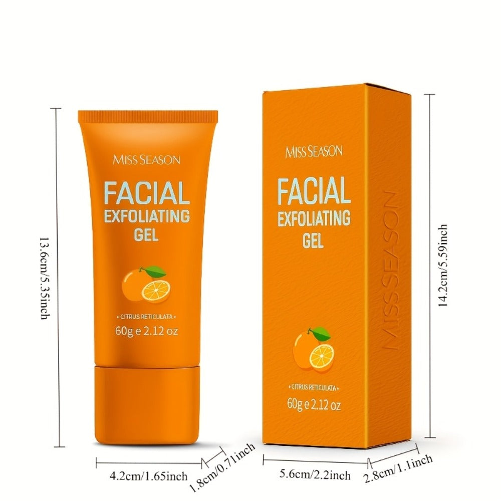 2-pack Facial Exfoliating Gel, Orange Face Exfoliator Facial Scrub, Gentle Exfoliation Deep Pore Cleansing, Moisturizing Boosts Radiance Smoothing Skin, Hypoallergenic For All Skin Types Face & Body Daily Use Gifts
