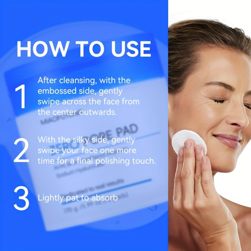 Deep Cleansing Exfoliating Essence, Zero Pore Patch -70PADS, Double Texture, Daily Physical Exfoliation || Moisturizing Wipes with Hyaluronic Acid Scrub Pad, Rose Water+camellia Moisturizing, Moisturizing Cleansing Pad Suitable for All Skin Types