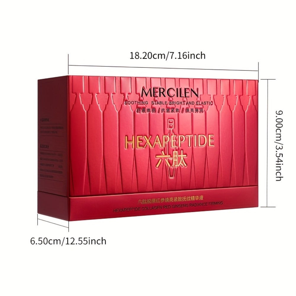 Mercilen 6-Peptide Collagen Red Ginseng Serum*30, Contains Hyaluronic Acid, Ceramide, Plant Squalane to Moisturize And Brighten Light Beige, Makes Light Beige Look YoungerTravel Portable Packaging,, Facial Hydration, Fastabsorbing Formula, Nongreasy Textu