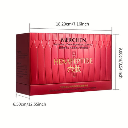 Red Ginseng Collagen Peptide Face Serum Mercilen 6-Peptide Hyaluronic Acid Ceramide Squalane Brightening Moisturizing Anti-Aging Facial Serum Fast Absorbing Non-Greasy Travel Portable 30 Pcs