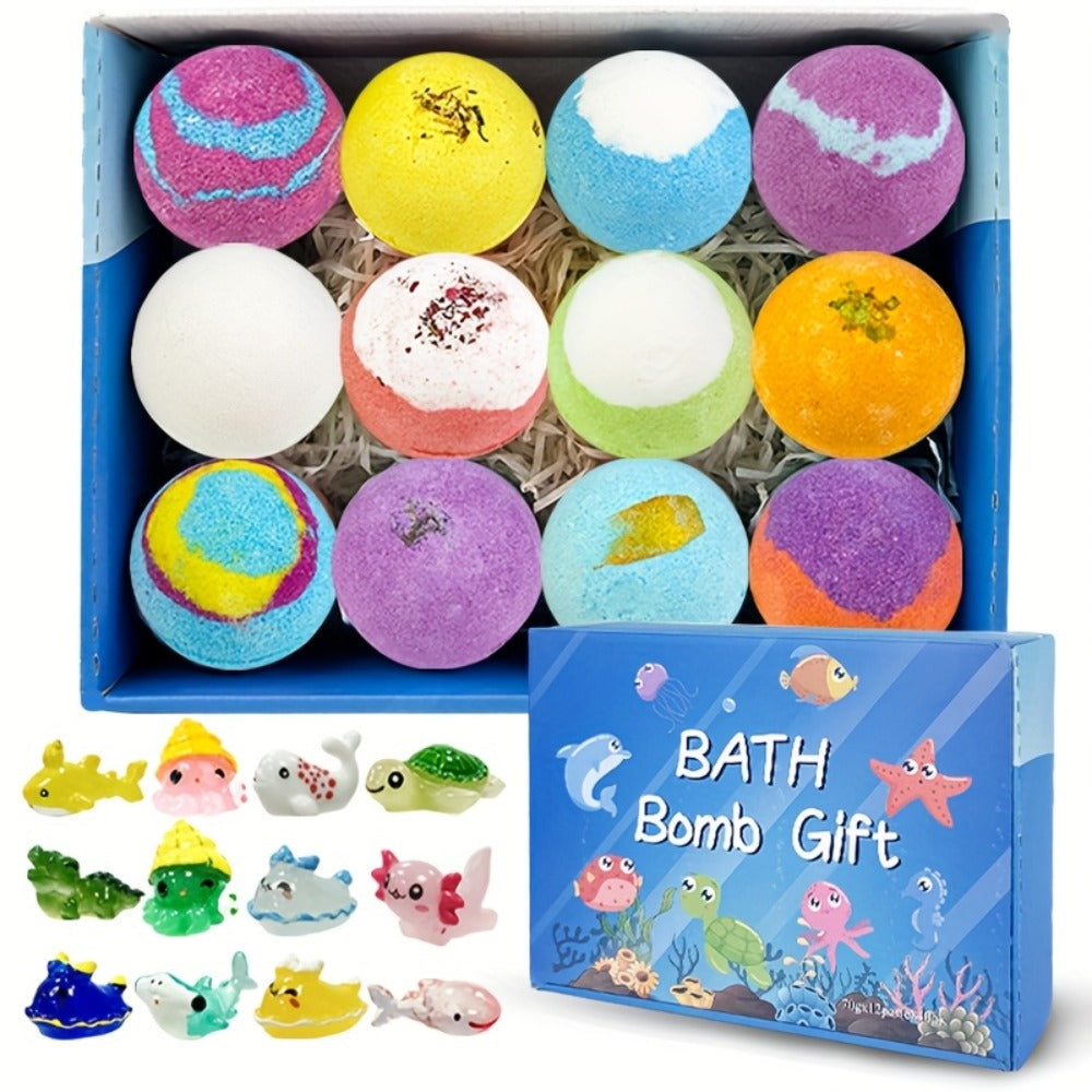 Ocean Bath Ball Set Rich Foam Essential Oil Explosion Shower Ball Comfortable Enjoyable Gift with Surprise Inside Perfect for Wife Girlfriend Sisters on Birthday Anniversary Valentine'S Day Holiday Gift for And Adults