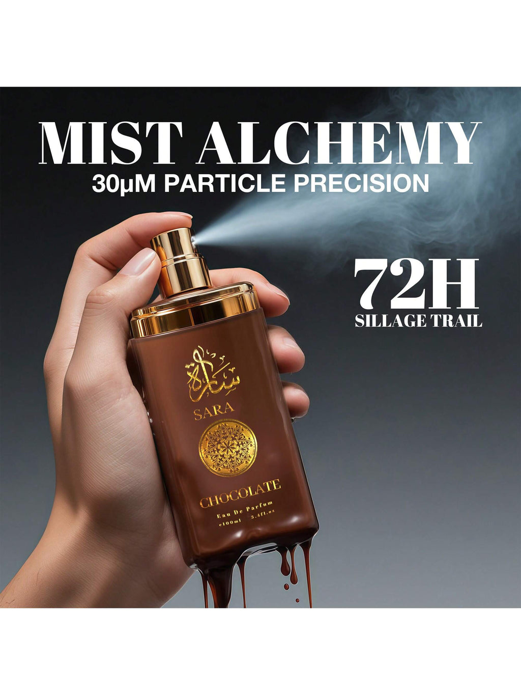Sarah Chocolate Women's Eau de Parfum 100ml / 3.4oz | Luxurious Chocolate Gourmand Fragrance | Sweet, Seductive & Comforting Scent.