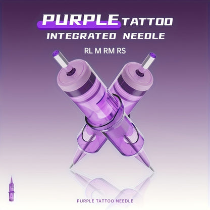 Tattoo Cartridge Needles Purple RL RS RM M1 Mixed Sizes - Tuffking Professional Disposable Liner Shader Magnum Needles for Tattoo Artists & Beginners 30 50pcs