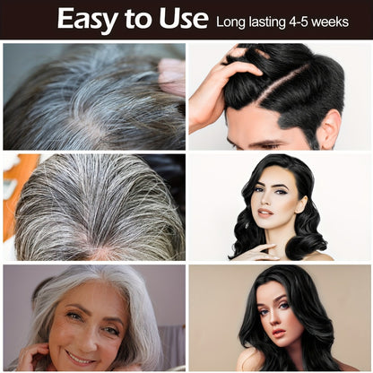 Hair Dye Shampoo 3-in-1 - Instant Grey Hair Coverage, Natural Herbal Hair Color Shampoo, Ammonia Free, Colors in Minutes, Lasts 30 Days, 16.91oz, 2 Pack for Men & Women