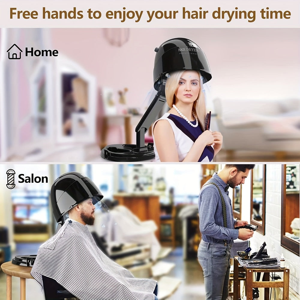 1875W Ionic Hooded Hair Dryer Bonnet with 3 Settings, Professional Sit Under Hair Dryers for Women with Ceramic Technology, Portable Hair Dryer with Hood, Hooded Dryer for Home & Salon