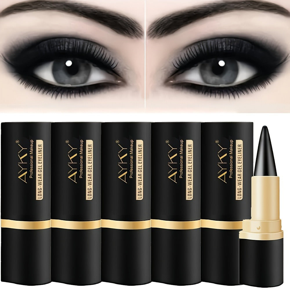 Matte Black Eyeliner 6-Pack Waterproof Smudge-Proof Fade-Resistant Long-Lasting Cream Formula Easy Apply Beginner Friendly Eye Makeup Gift Set