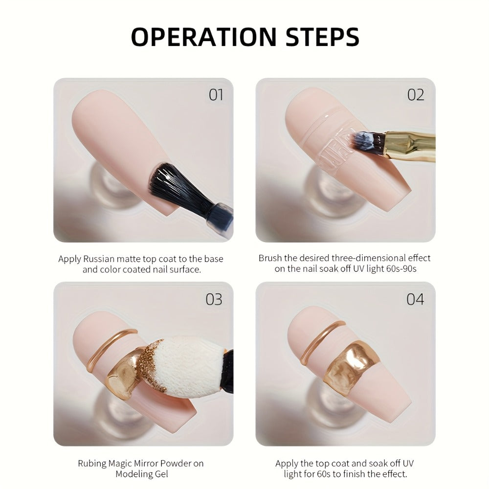 Matte Rubber Top Coat Gel 4Pcs Set Russian Frosted Seal UV LED Nail Art Neon Design Matte Primer Gel Polish Finish Photo Frame Bottle Soak-Off Manicure Kit Gift for Women