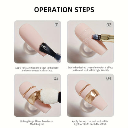 Matte Rubber Top Coat Gel 4Pcs Set Russian Frosted Seal UV LED Nail Art Neon Design Matte Primer Gel Polish Finish Photo Frame Bottle Soak-Off Manicure Kit Gift for Women