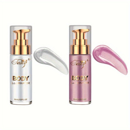 Liquid Luminizer Set of 2 Moisturizing Shimmer Highlighter for Face & Body All-in-One Glow Makeup Summer Bronzer Illuminator Women Gift