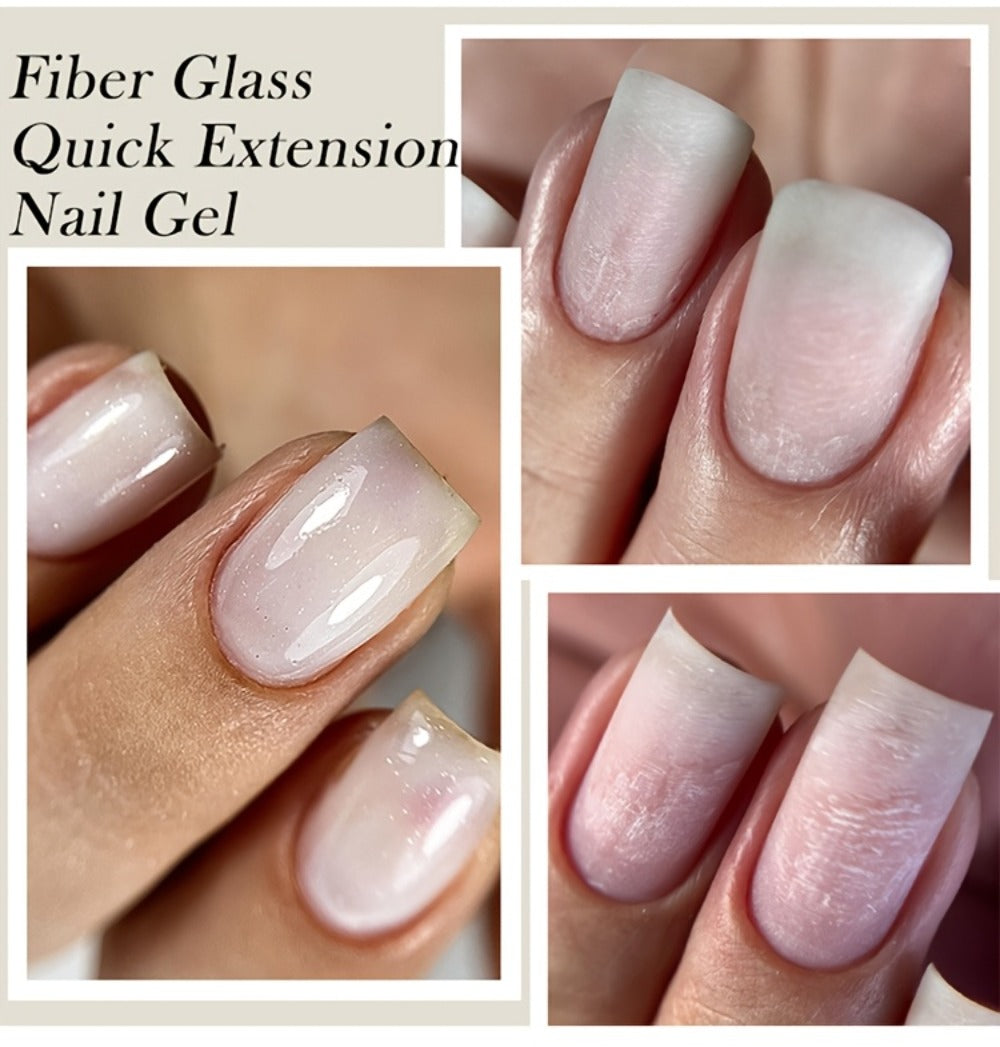 LILYCUTE 0.24oz 3pcs Fiber Glass Construction Gel Nail Polish for Nail Extension Broken Nail Repaired Fiberglass Clear Gel Varnishes