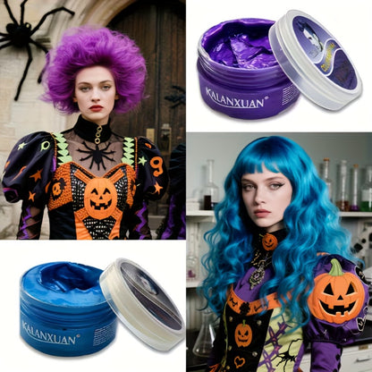 Disposable Color Hair Dye Wax Y2K Temporary Hair Color DIY Styling Cream for Parties Holidays Festivals 9 Colors Blue Purple Red Black Gold Gray Green