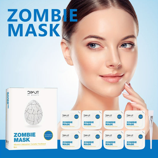 8pcs/box - Women's Zombie Skin Care Mask, Comes with A Free Application Brush, Contains Various Skin Care Ingredients, Effectively Helps Moisturize The Skin, Effectively Improves Skin Texture