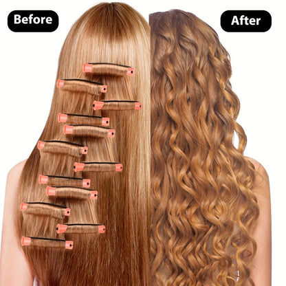 Heatless Flexible Hair Rollers 50pcs Soft Curl Rods with Comb – No-Heat Perm Rods for Long-Lasting Curls & Waves, DIY Home & Salon Hairdressing Styling Tool