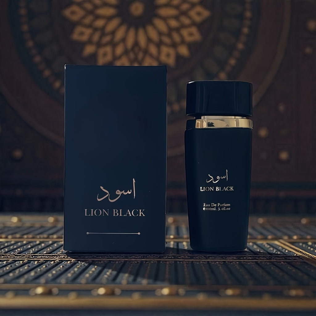 Lion Black Eau De Parfum for Men. Masculine Fragrance. a Deep Blend of Smoky Woods, Rich Spices, and a Touch of Citrus. Volume: 100ml/ 3.4fl.oz. Ideal for the Modern for Man Who Leads with Strength and Style.