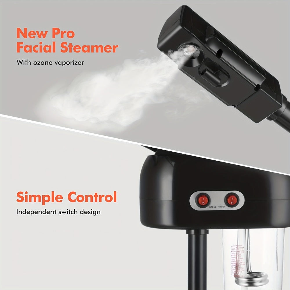 Professional Facial Steamer on Wheels Hot Ozone Face Steamer for Facial, Standing Esthetician Steamer for Salon Beauty And Spa, Mist Face Steamer for Facial Skin Care