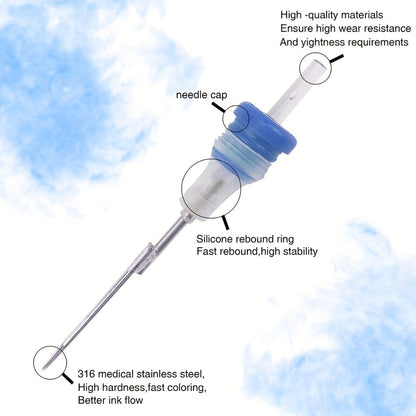 Tattoo Cartridge Needles 50pcs Mixed Curved & Round Magnum - #12 Standard Disposable Membrane Needles, Long Taper, Compatible with All Cartridge Grips & Machines, Assorted RM Sizes for Tattoo & PMU