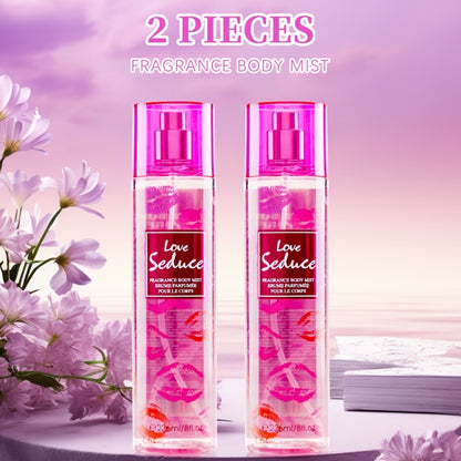 Body & Hair Fragrance Mist for Women 2PCS Set - Long Lasting Perfume Spray 8 fl oz, Fruity Floral Scents Peach Pear Cherry Blossom, Dual Use Body and Hair Spray Gift for Her