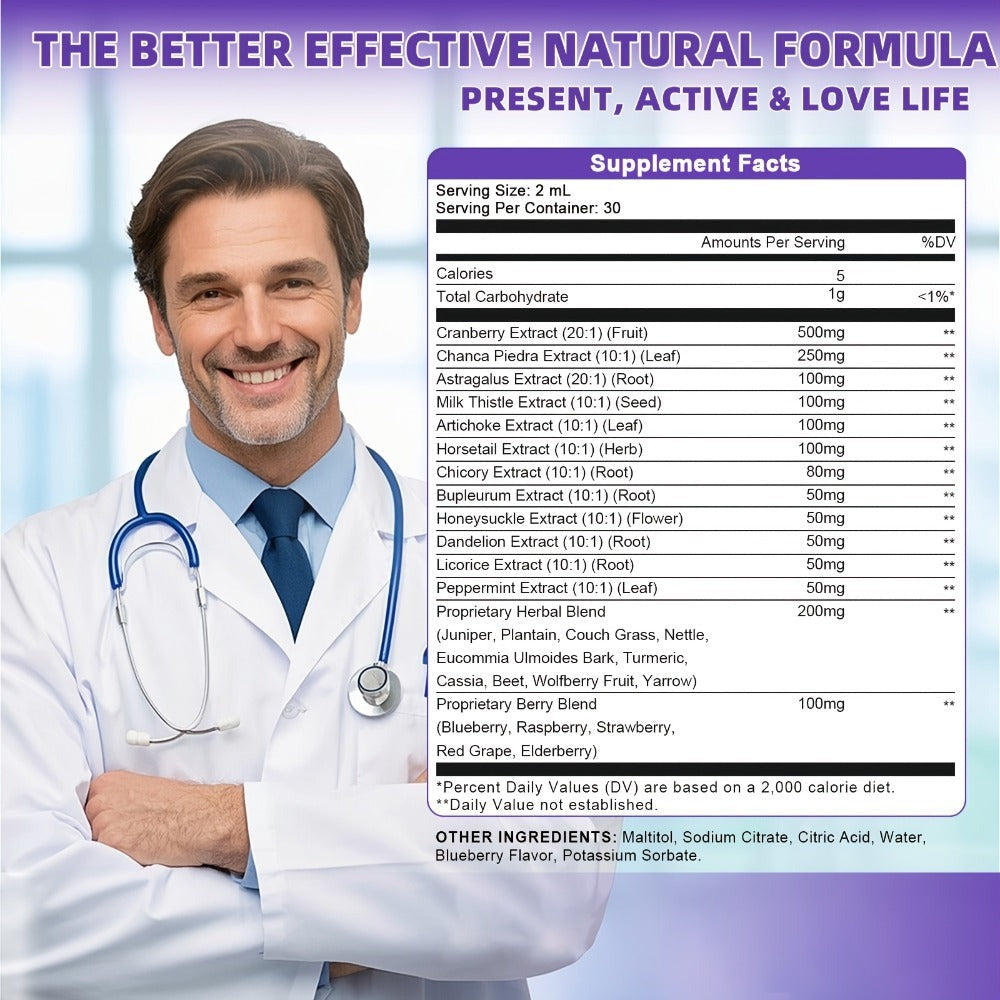 27-In-1 Complex Kidney And Liver Support Drops - Alcohol-Free, Made from a Variety of Natural Herbs Carefully Selected Ingredients, Support Liver Health, Balanced Health, 1/2/3Bottles