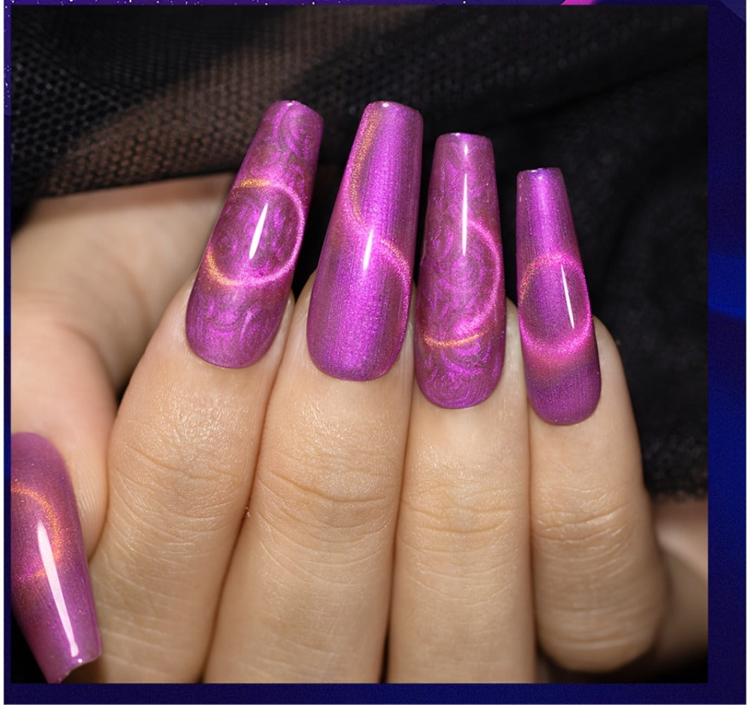 Cat Eye Gel Nail Polish 6Pcs Set Aurora Magnetic 9D Glitter Pearl Shell Effect Semi-Permanent Soak-Off UV LED Gel Varnish Nail Art Kit for Home Salon Manicure Gift for Women