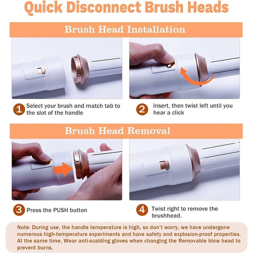 5in 1 Hot Air Brush, Hair Dryer Brush, Ionic Hair Styler, Blow Dryer Brush, Multi Hair Styler, Curling Straightening Brush, Volumizing Air Styler, Multifunction Hair Styling Tool