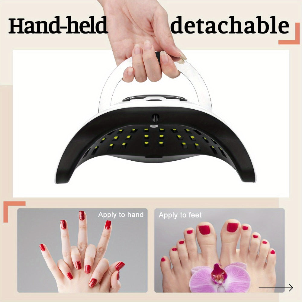 380W Professional /LED Nail Lamp with Auto Sensor & LCD Timer - Fast Gel in 4 Timing Modes (10s/30s/60s/99s), USB-Powered Nail Dryer with One-Touch Button, for Home, Salon, Manicure, Pedicure - Safe Light for Gel Polish Hardening
