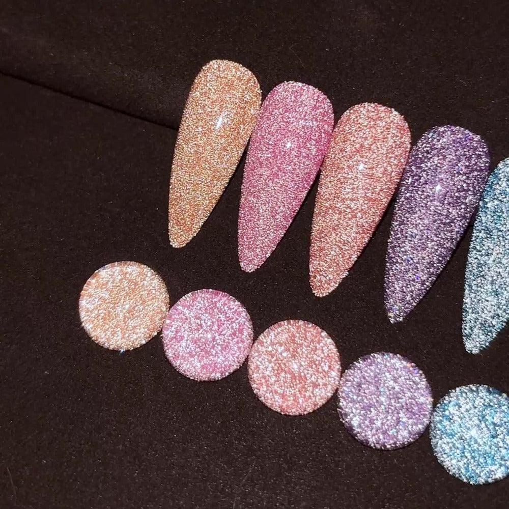 Glamorous Spring Nails Seasonal Manicure Crushed Starlight 6pcs Set 0.51oz Nail Gel Oil Soak LED Nail Polish Salon Women's Nail Tools Four Seasons Fashion